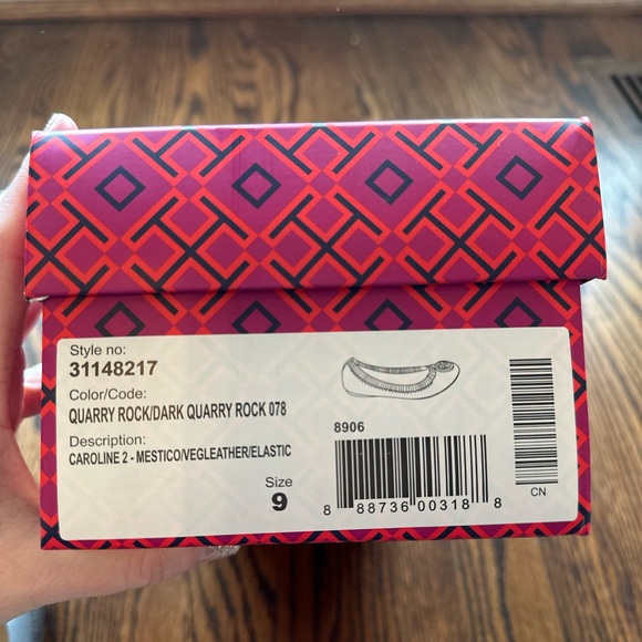 NIB Tory Burch Caroline 2 Leather Ballet Flats in Quarry Rock - Sz 9 - Picture 6 of 6